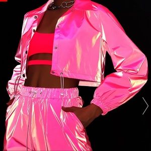 Dolls Kill Reflective Pink Jogger Set